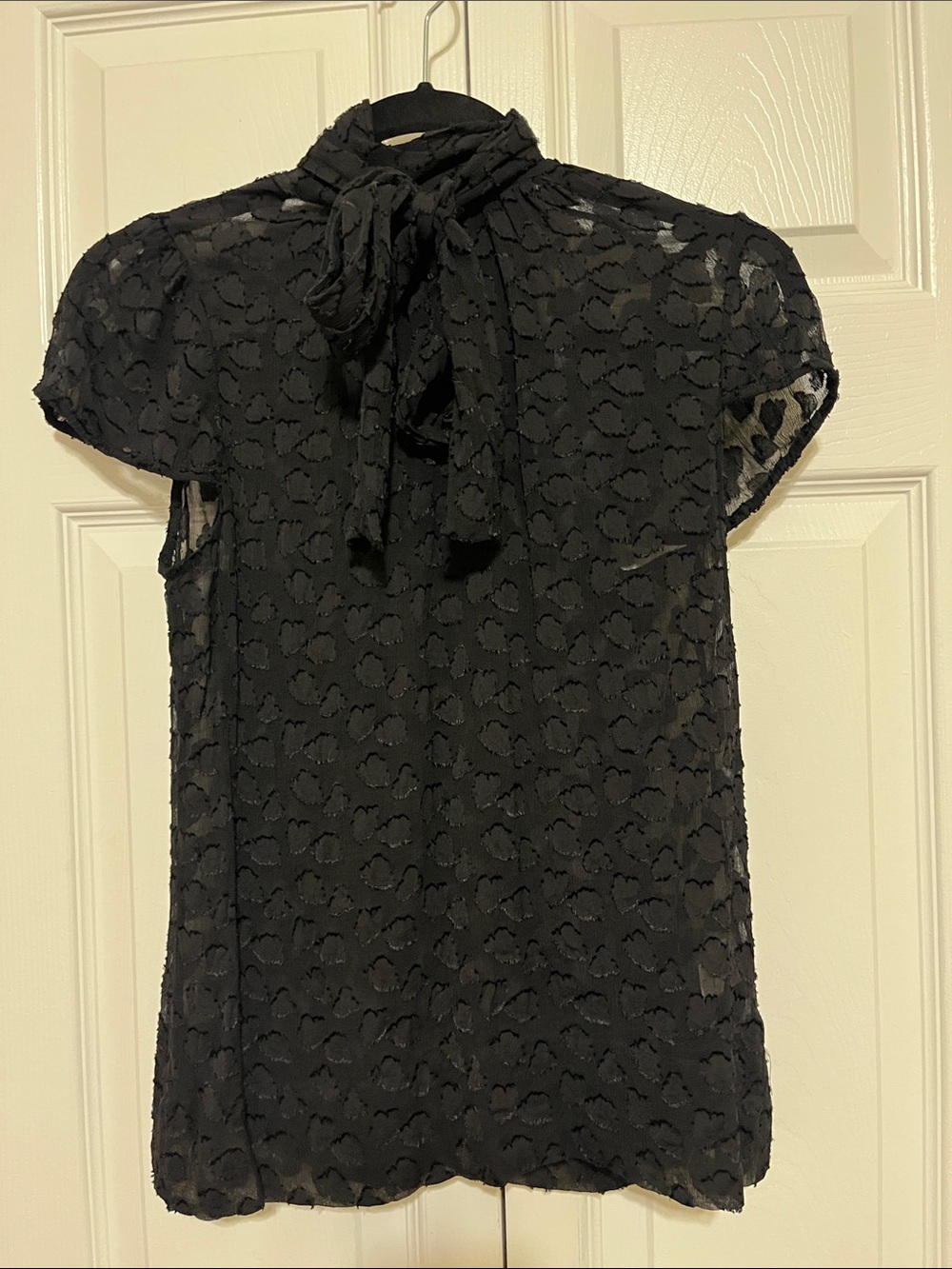 Bcbg Maxazria Sheer Tie Neck Blouse